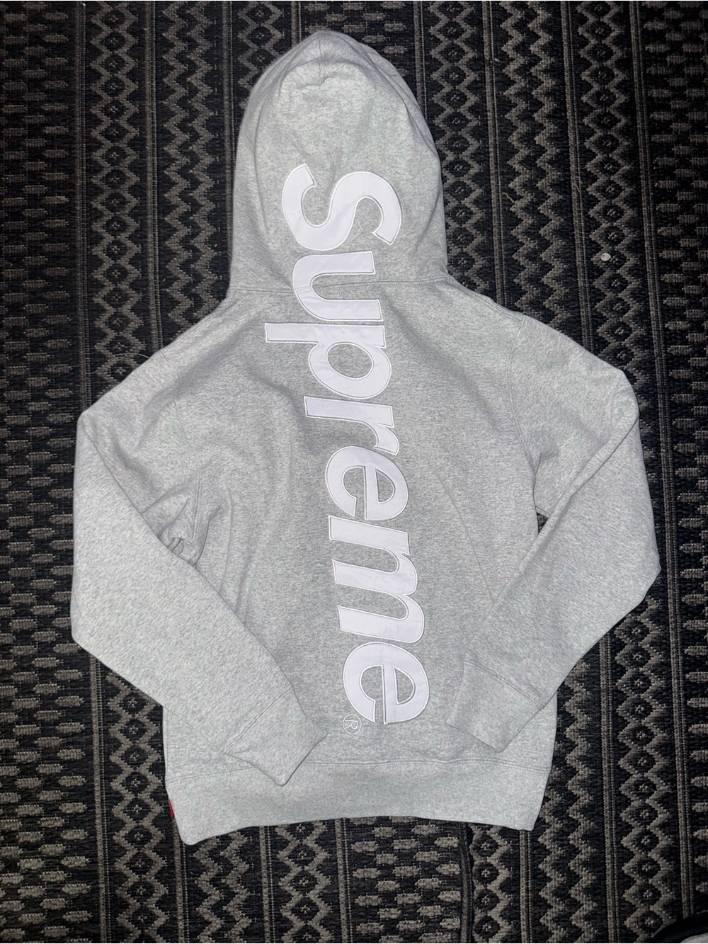 Supreme Light Grey Vertical Logo Hooded sweatshirt and sweatpants